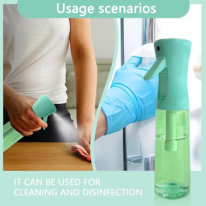 Spray Bottle for Hair Continuous Ultra Fine Mist (300ml) 360° Multi Spray Bottle for Plants, Cleaning, Skin Care Leakproof & Durable 2 Pack