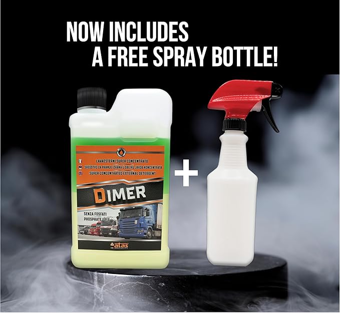 ATAS Dimer 900ml – Heavy-Duty All-Purpose Cleaner & Degreaser | Free Bottle Included | Ultra-Concentrated Industrial Strength for Grease, Oil, Grime on Engines, Tires, Tools & Machinery