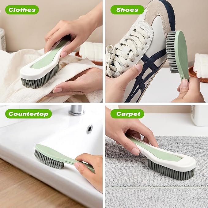 Shoe Cleaning Brush Laundry Brush,Comfort Grip Soft Scrub Brushes for Household Use,Detachable Dual-Use Cleaning Brush Tool - for Clothes Shoes Bathroom(2PCS)