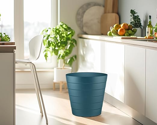 Small Trash Can (2.1 Gallons), Dorm Trash Can, Heavy Duty Dust Bin, Mini Garbage Can for Bedroom (Pack Of 3), Plastic Wastebasket, Bathroom Wastebasket (Blue) Round paper Trashcan, Office Trash Bin