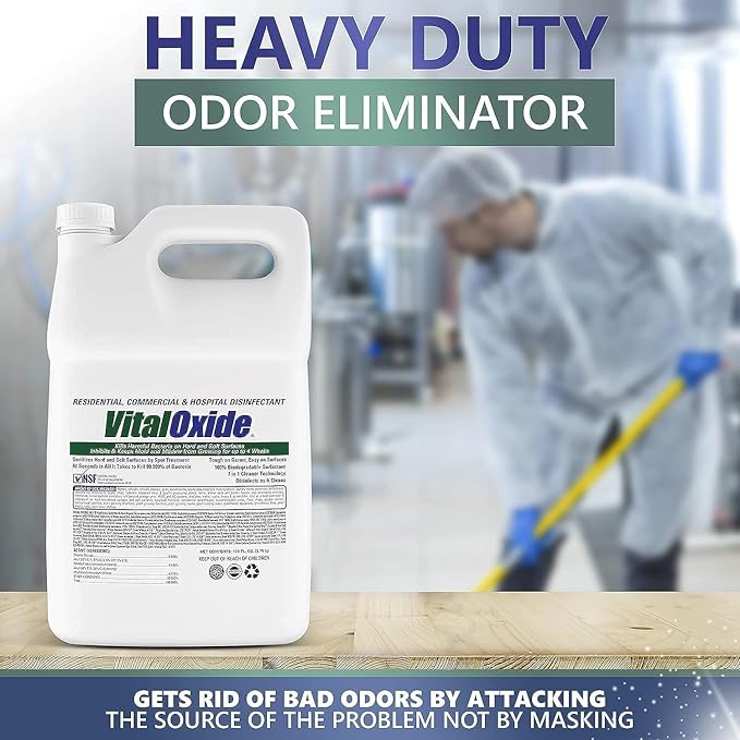Vital Oxide Disinfectant, Deodorizer, Cleaner, Food-Contact Sanitizer, Virucide – (EPA registration #82972-1) – Kills Mold & Mildew, Eliminates Odors -4 Gallon