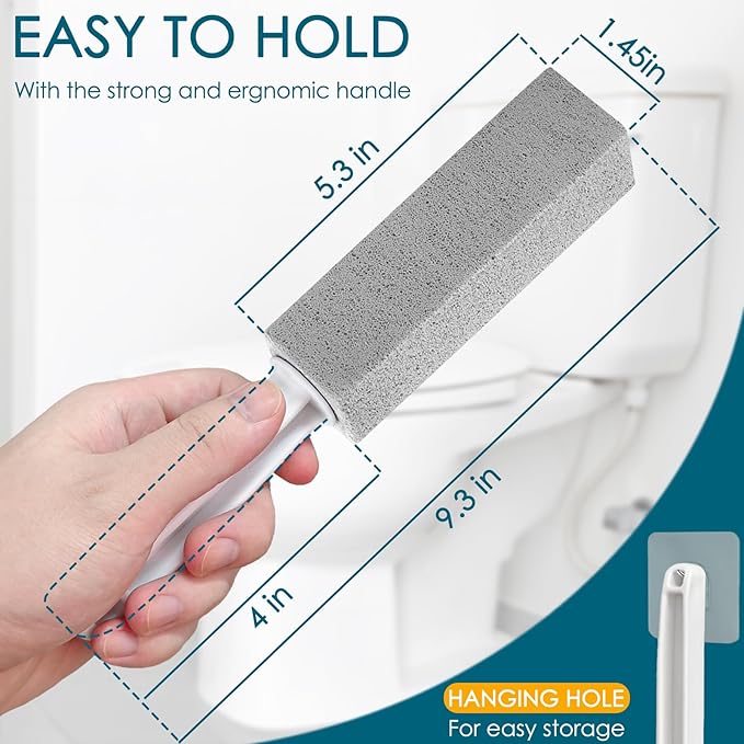 20 Pack Pumice Stone Toilet Bowl Cleaner Pumice Stone with Handle for Toilet Cleaning, Remove Limescale, Rust, Cleaning Supplies for Toilet, Pool, Bathroom, Sink