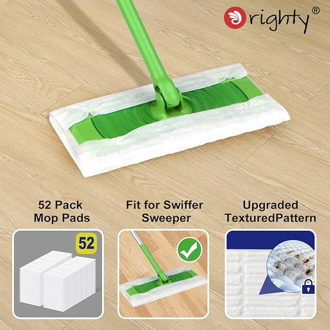 Orighty Dry Sweeping Cloths, Mop Pads Refills Compatible with Swiffer Sweeper, 120 Count Disposable Duster Refills for Floor Mopping and Cleaning