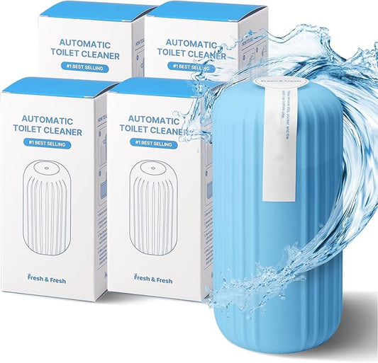 Fresh & Fresh Automatic Toilet Bowl Cleaners (Sky Blue) - 4 Bottles(UPTO 2500 FLUSHES/Bottle), Commercial and Residential Toilet Cleaner 3-4 MONTH Lasting Toilet Bowl Cleaner Bottle