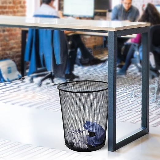 Black Mesh Trash Cans 4 Gallon, 10 Pack, Metal Wire Wastebaskets, Waste Basket Trash Can, Small Trash Cans, Recycling Garbage Container Bin for Office, Home, Bedroom