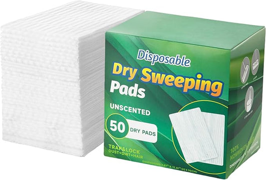 Dry Sweeping Cloths Disposable Mop Refills Floor Dust Refills Mop Pad for Swiffer Standard Sweeper, 7.87x11.81inch, 50 Count