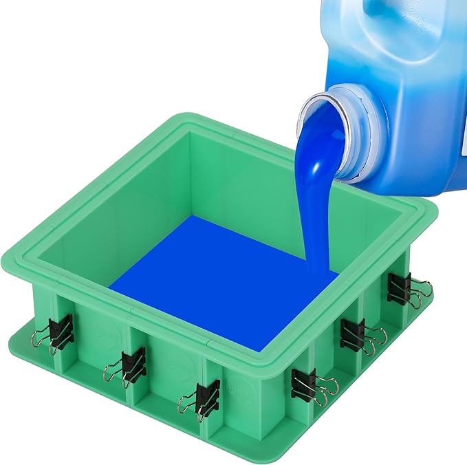 BBDINO Silicone Mold Making Kit 30A - Platinum Liquid Silicone for Molds Making 2 Gallons 1:1 by Volume- Ideal for Silicone, Resins, Soap, Concrete, Wax Molding Sapphire Blue