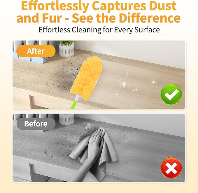 50 Pack Short Handle Duster Refills, Compatible with S.wiffer Duster Kit, 360° Multi-Surface Disposable Dust Pads, Ideal for Home Cleaning - Effortlessly Dust Furniture