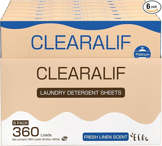CROS 360 Loads Laundry Detergent Sheets Linen Scent, for Travel, Home, Apartment, Dorm, Laundry Detergent Strips Eco Friendly, Hypoallergenic, Liquidless Washing Supplies