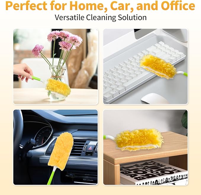 50 Pack Short Handle Duster Refills, Compatible with S.wiffer Duster Kit, 360° Multi-Surface Disposable Dust Pads, Ideal for Home Cleaning - Effortlessly Dust Furniture