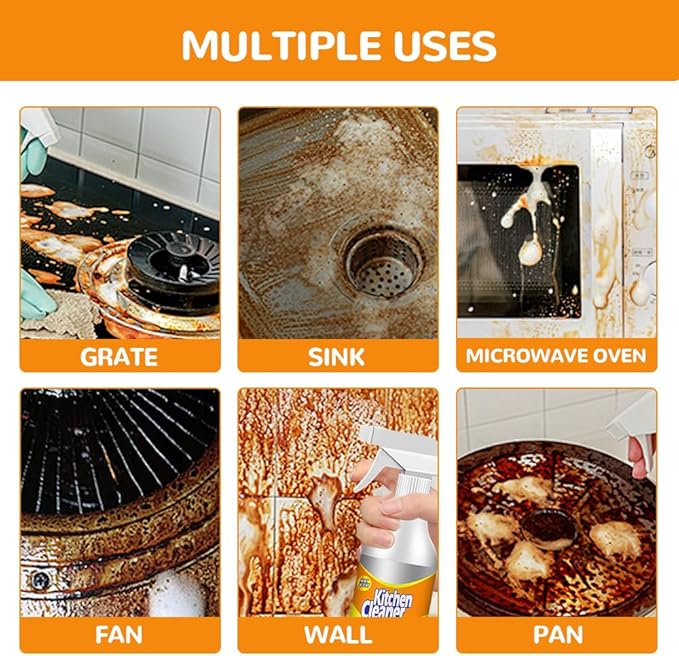 Kitchen Foam Cleaner, 2025 New All-Purpose Foam Spray for Stubborn Stains, Upgraded Multi-Purpose Cleaner for Pots and Pans (1PCS)