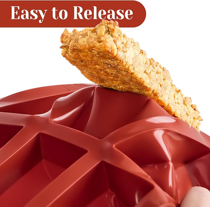 2 Pack Silicone Granola Bar Molds, 8 Cavity Rectangle Protein Bar Mold Silicone Baking Molds for Butter/Chocolate/Candy/Cereal/Energy Bars