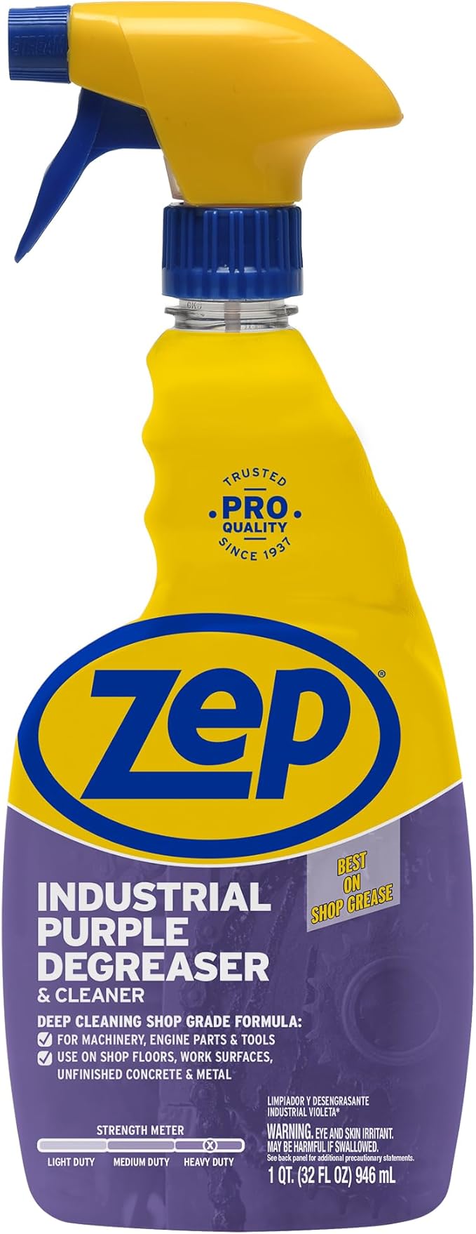 Zep Industrial Purple Cleaner and Degreaser Concentrate - 32 Ounce (Case of 4) R42310 - Easy to Rinse Formula