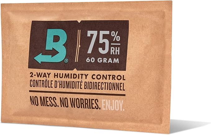 Boveda 75% Two-Way Humidity Control Pack for Storing Up to 25 Items – Size 60 – Single – Fix Major Moisture Loss in Non-Plastic Humidifier Boxes – Moisture Absorber – Humidifier– Individually Wrapped