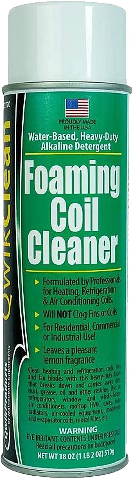 QwikProducts Foaming Coil Cleaner for AC Unit, Heating, Refrigerator, Air Conditioner No Rinse Coil Cleaner Spray Breaks Down Dirt, Dust, Grease, and Oil