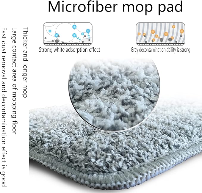 18 Inch Microfiber Floor mop Pads 6 Pack Microfiber Mop Replacement Heads for Wet Dry Mops Premium Floor Cleaning Pads Reusable Best Home Cleaning mops dust Hardwood Tile Kitchen