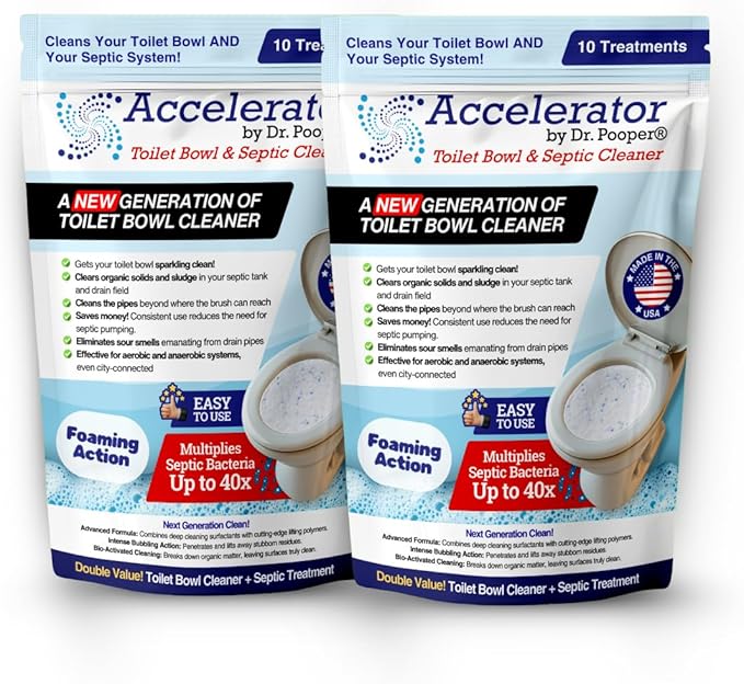 Accelerator by Dr. Pooper® Toilet Bowl & Septic Cleaner – 2-Pack Value Bundle