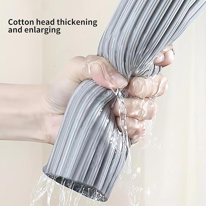 Sponge Mop with Telescope Handle for Kitchen Bathroom Garage Floor Cleaning, Automatic Wringing for Tile Marble Wood Floors, 1 Extra Sponge Head
