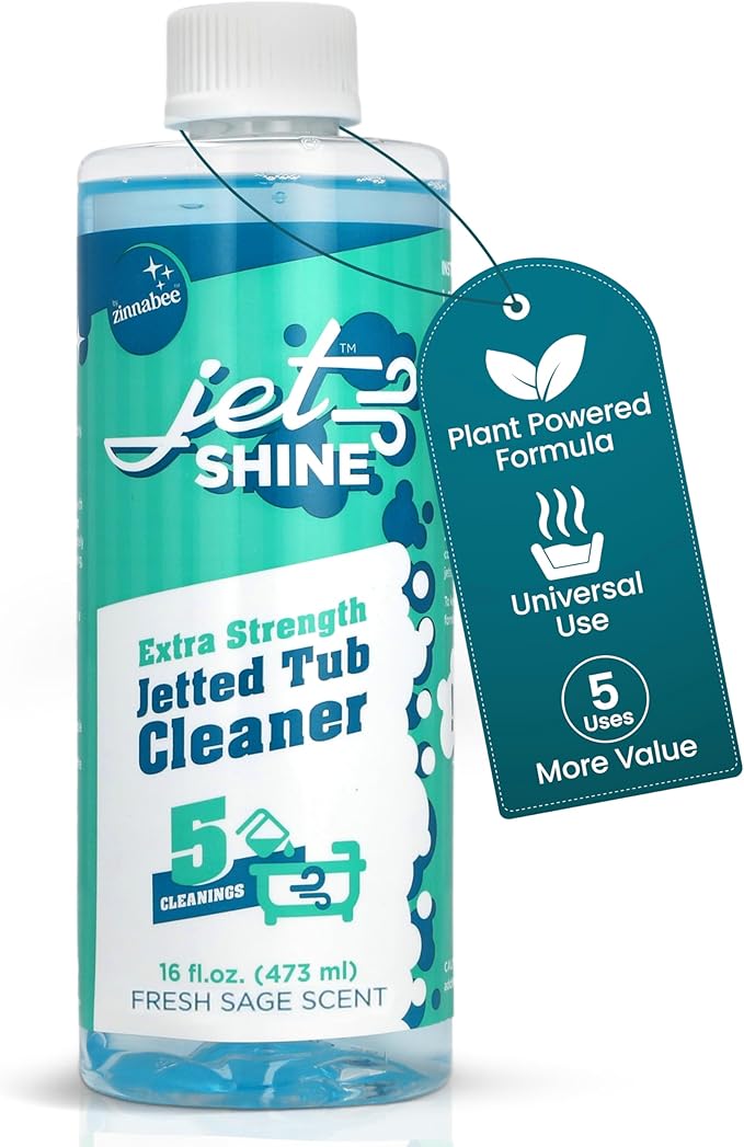 Jetted Tub Cleaner for Jacuzzi, Bathtubs, Whirlpools - 1 Pack, 16oz Sage Scented Jacuzzi Tub Cleaner to Help Clean Dirt and Soap Buildup, 5 Cleanings per Bottle