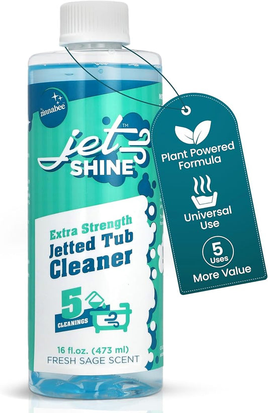 Jetted Tub Cleaner for Jacuzzi, Bathtubs, Whirlpools - 1 Pack, 16oz Sage Scented Jacuzzi Tub Cleaner to Help Clean Dirt and Soap Buildup, 5 Cleanings per Bottle
