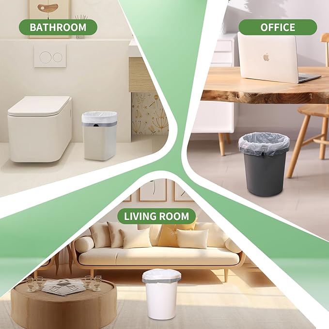 Trash Bags 4 Gallon Small Kitchen Drawstring Bathroom Garbage Bags, Fit 2-4 Gal Bins,Extra Strong&Leak-Proof,Unscented&Recyclable Trash Can Liners for Bathroom Home Office Bedroom Lawn