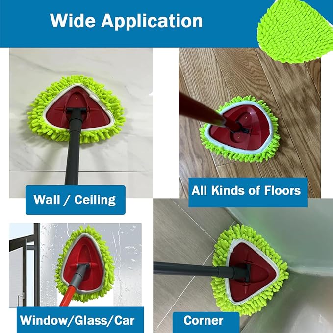 Spin Mop Heads Replacements Compatible with Ocedar Easywring 1 Tank System 6 Pack Microfiber Chenille Mops Pad Refill for O Cedar Floor Clean,Washable Dry/Wet Use Dust Mops