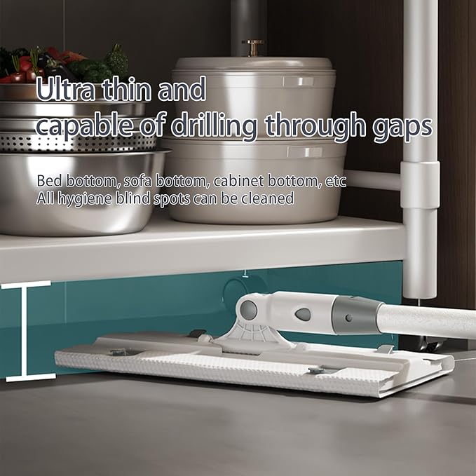 Disposable Pad Flat Mop for Floor Cleaning, 15.7 in (40 cm) Aluminum Base, 52 in Aluminum Handle, Includes 20 Dry Pads + 20 Wet Pads, Hands-Free Easy Clean – LJGG (Gray/White)