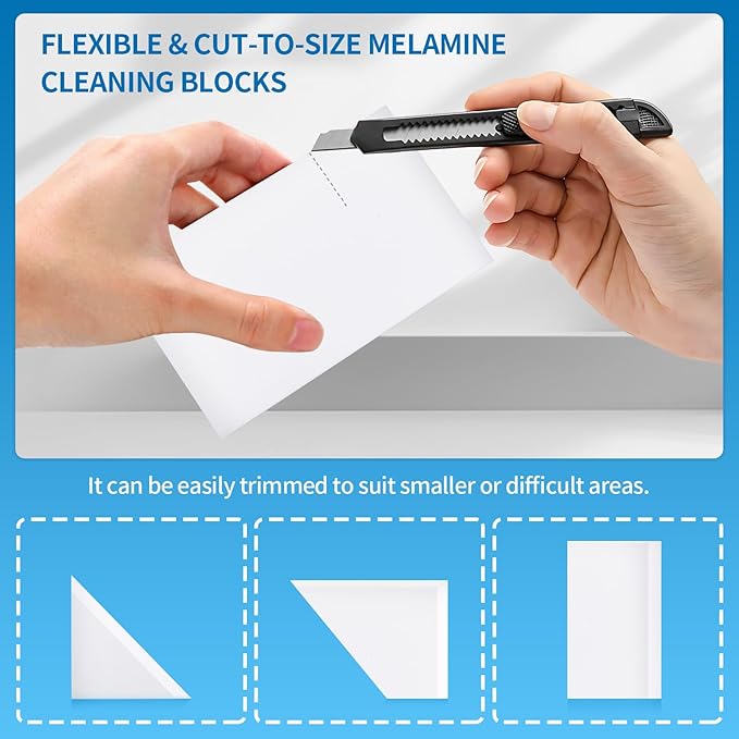 Magic Cleaning Eraser Sponges, 50 Pack Melamine Foam Pads, Multi-Purpose Household Kitchen Bathroom Wall Floor Cleaner (50 PCS)