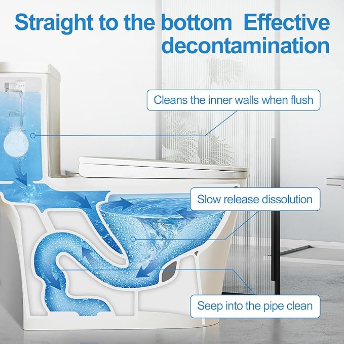 KIISIISO Toilet Bowl Cleaners 26 PACK, Automatic Toilet Bowl Cleaner Tablets for Deodorizing & Descaling, Long-Lasting Cleaning Tablets for Toilet Tank Against Tough Stains