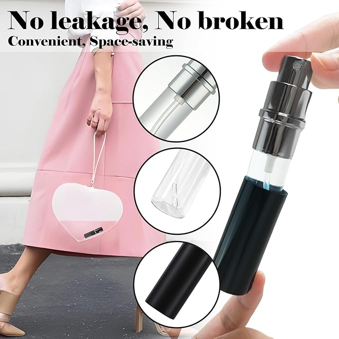 10ml Perfume Travel Bottle, 3pcs Perfume Atomiser Refillable, Spray Bottles, Portable for Travel Holiday Women Man