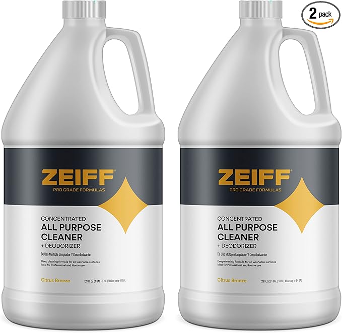 Pro-Grade All-Purpose Cleaner & Deodorizer - Deep Cleaning & Odor Eliminating Formula For Professional & Home Surfaces - 1 Gallon Concentrate - Citrus Breeze, 2 Pack