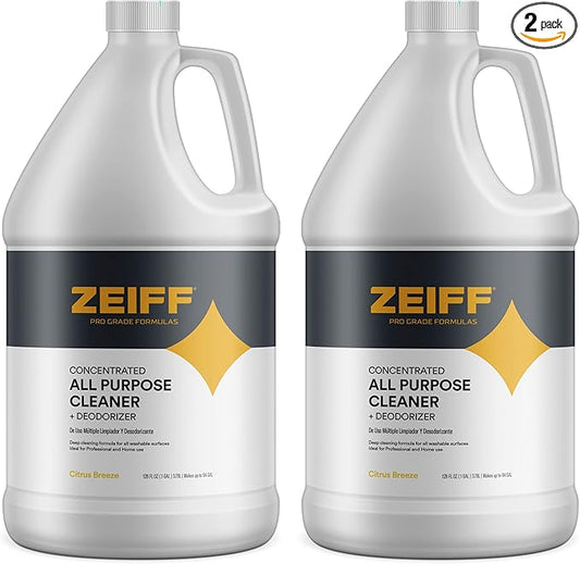 Pro-Grade All-Purpose Cleaner & Deodorizer - Deep Cleaning & Odor Eliminating Formula For Professional & Home Surfaces - 1 Gallon Concentrate - Citrus Breeze, 2 Pack