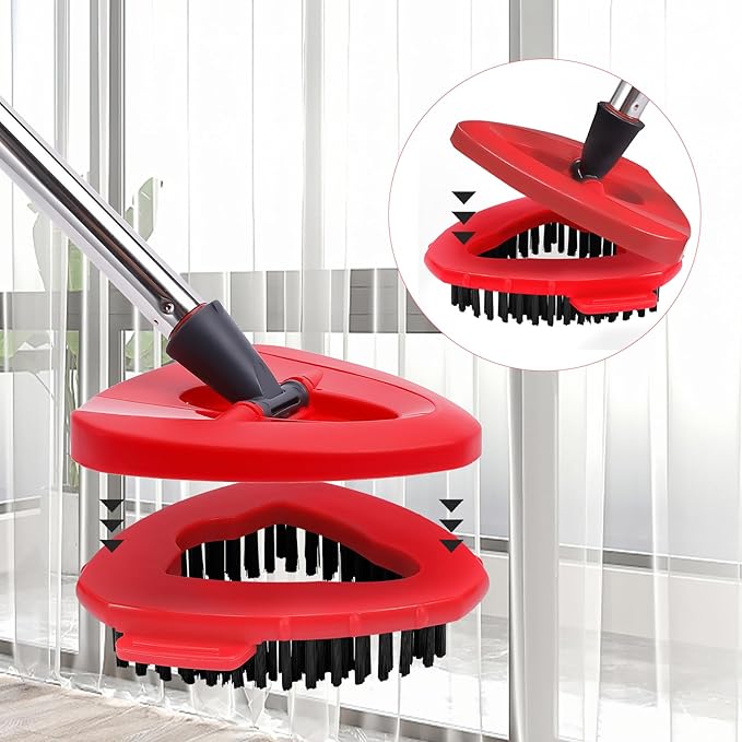 Chenille Mop Heads Replacements 4 Pcs &1 Brush Head & 1 Base Set for Ocedar Easywring 1-Tank System,Reusable Microfiber Spin Mop Replacement Head for Floor Cleaning and Tile