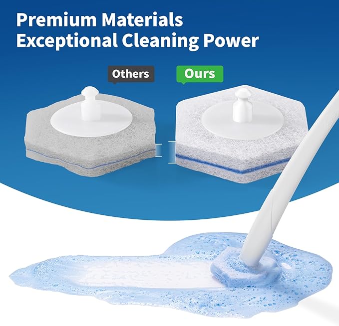 oshang Toilet Cleaner Refills, Toilet Refill Pads, Disposable Toilet Brush Heads for Toilet and Bathroom Cleaning, Compatible with Clorox Toilet Brush (60 Count)