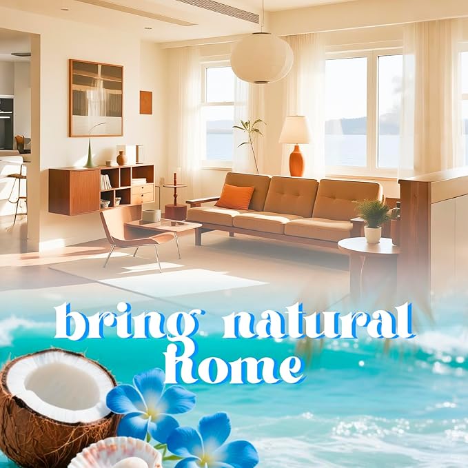 Air Freshener for Home, 2 Pack, 2 Refill, Ocean Scent, Odor Eliminator, Up to 120 Days, Cactus-shaped Freshener for Closet Bathroom, Cute Home Decor, White and Green