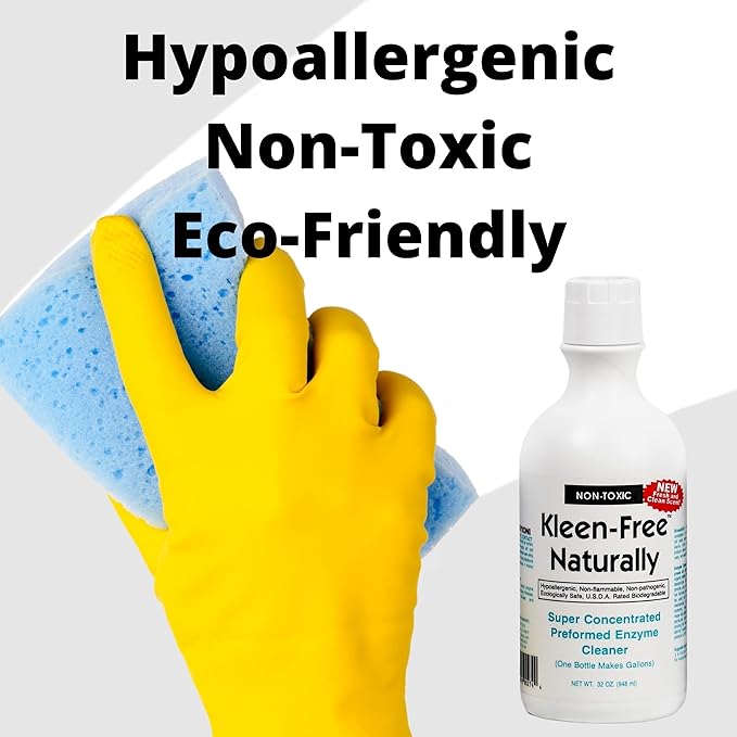 Naturally Preformed Enzyme Cleaner, Enzyme Solution, Multi-Purpose Cleaner, Laundry Additive and More - Concentrate - Fresh and Clean Scent - 32oz