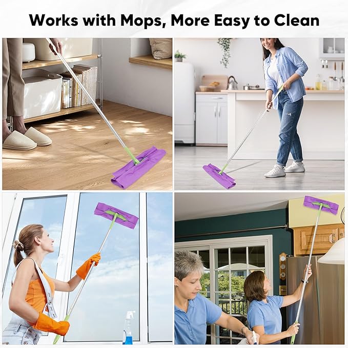 HOMEXCEL Microfiber Glass Cleaning Cloths 6 PK, Lint Free Streak Free, Reusable Microfiber Cleaning Cloth for Cleaning Windows, Glasses, Mirrors, Screens, Stainless Steel, and More Purple-14×16"