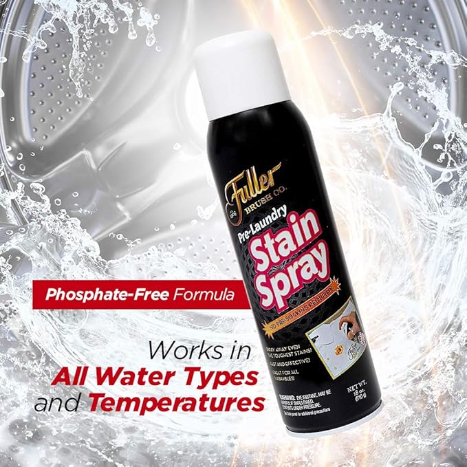 Fuller Brush Pre-Laundry Stain Remover Spray 18 fl oz – Fast-Acting Stain Fighter for Clothes – Removes Grease, Ink, Food & More – No Soak, Safe on Colors & Whites (Pack of 1)