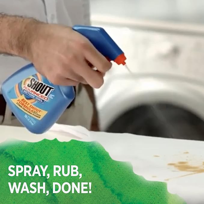 Shout Advanced Spray and Wash Laundry Stain Remover Gel, Best Shout Formula, 22 oz - Pack of 3
