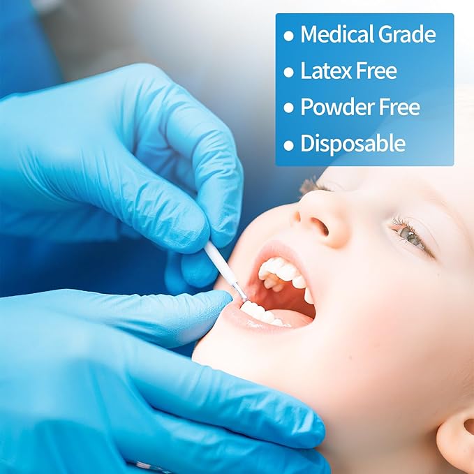 Nitrile Gloves Disposable, Latex and Powder Free Cleaning Rubber Gloves, 4 Mil Thick for Cooking, Food Prep, Exam