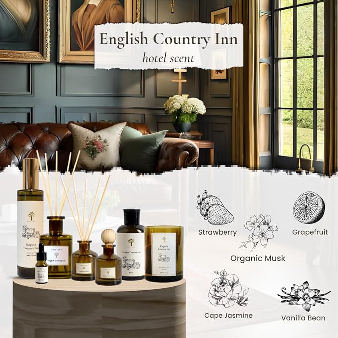 PRISTINE English Country Inn/Inspired by Ritz Carlton Hotel Ball Diffuser for Wardrobe | Fresh Blend of Strawberry, Vanilla, Musk Diffuser Set, Mini Diffuser Decor | Air Freshener for Closets