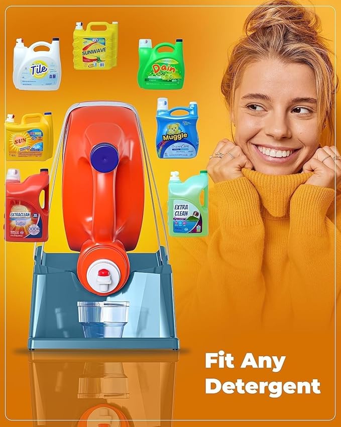 TidyFriend Laundry Detergent Holder Stand with Drip Tray, 3 Pack Laundry Soap Holder with Non-Slip Rubber Feet for Washing Space Organization, Angled Downward Slope for Easy Pouring (Slate Grey)