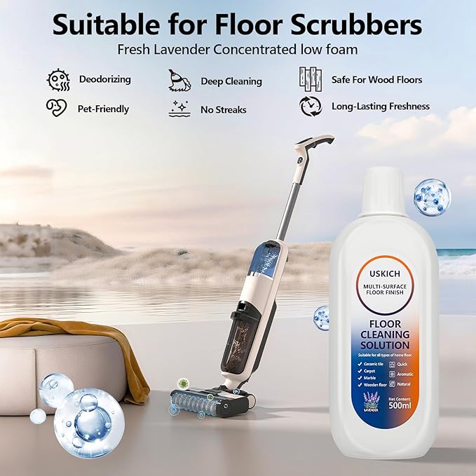 2 Pack Floor Cleaning Solution,34 FL OZ Floor Cleaner for Mopping with Tineco,Deep Cleaning &Deodorizing for Roborock,Compatible with Saros Series,S8/S7Series,Q Revo/Q /iFLOOR Series Wet Dry Vacuum