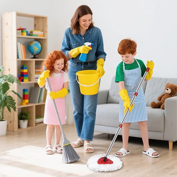 New 4 Pack Mop Head Replacement Compatible with O Cedar Mop Replace Head EasyWring 1-Tank, Microfiber Spin Mops Refills, Easy Cleaning