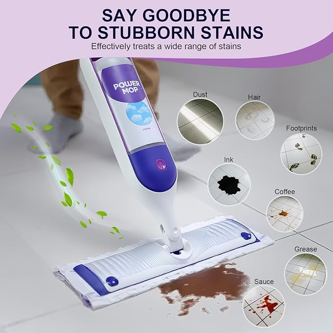 25 Count Disposable Power Mop Pads, 5X Cleaning Power Mop Refills for Swiffer Power Mop, Unscented 14-Layer Thickened Wood Mop Refill Pads for Surface Floor Cleaning