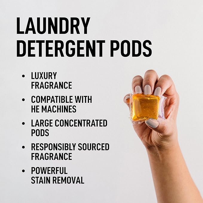 Laundry Sauce - Luxury Scented Laundry Detergent Pods & Scent Booster Bundle (Indonesian Patchouli), Premium Laundry Washing Pods with High-End, Sophisticated Fragrances - Dye Free & HE Compatible