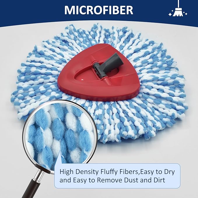 4 Pack Mop Head Replacement Compatiable with Oceda EasyWring,Mop Refill Replace Head for EasyWring Spin Mop 1 Tank systerm - Microfiber, Easy to Replace,Deep Floor Cleaning and Machine Washable