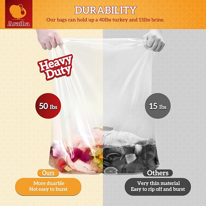 5 Gallon Bucket Liner Bags, 5.5 Mil, 5 Pack, Food Grade & BPA Free Brine Bags for Marinating & Food Storage