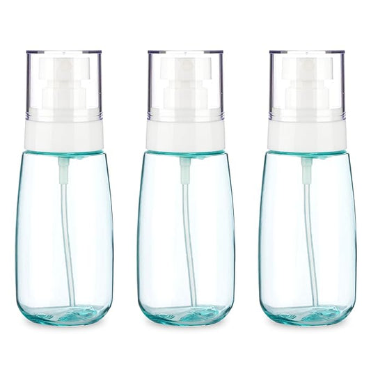 3 Pack 2.7oz/80ml Small Spray Bottle, Plastic Spray Bottles, Fine Mist Travel Spray Bottle for Hair and Face, with 9pcs Labels
