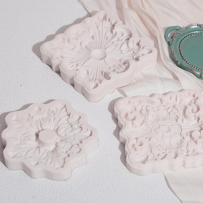 European Relief Silicone Mold, Baroque Style Fondant and Chocolate Mold, High-Temperature Resistant Food-Grade Silicone, Suitable for Cake Decoration, Candy, Biscuit, Mousse, Resin, Clay